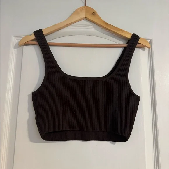 Babaton Dark Brown Ribbed Tank Top - Picture 4 of 5